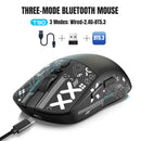 🖱️ Mouse Gamer Sem Fio T90 RGB – Bluetooth + USB 2.4GHz ⚡ Silencioso 🤫 Recarregável 🔋 com Adaptador Tipo-C 🔌