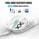 🖱️ Mouse Gamer Sem Fio T90 RGB – Bluetooth + USB 2.4GHz ⚡ Silencioso 🤫 Recarregável 🔋 com Adaptador Tipo-C 🔌